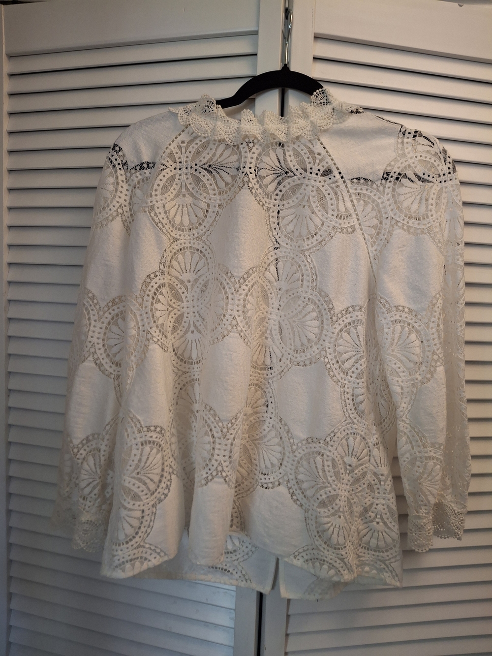 Sézane Bianca Ivory Lace Cutwork Blouse